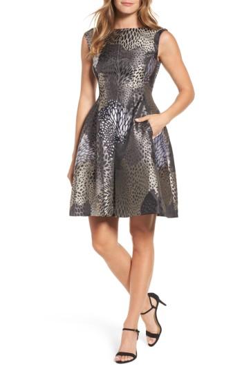 Women's Anne Klein Jacquard Fit & Flare Dress