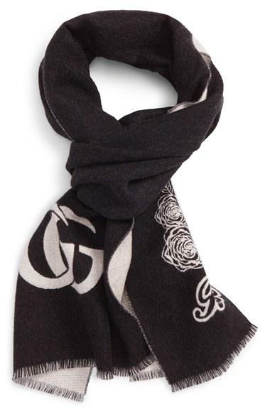 Men's Gucci Running Snake Wool Scarf