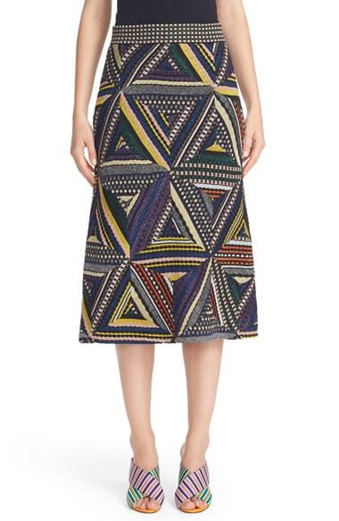 Women's Missoni Metallic Knit Patchwork Midi Skirt