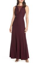 Women's Morgan & Co. Metallic Ribbed Trumpet Gown - Blue