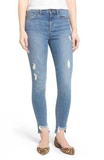 Women's Sp Black High Waist Raw Step Hem Jeans - Blue