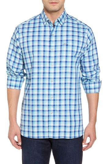 Men's Tommy Bahama Atlantic Tides Regular Fit Plaid Sport Shirt - Blue