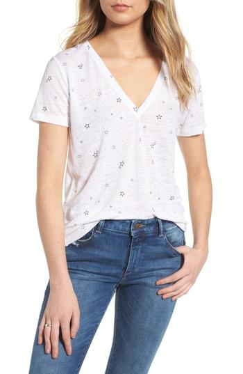 Women's Rails Cara Star V-neck Tee - White
