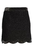 Women's Endless Rose Sequin Scallop Hem Miniskirt - Black