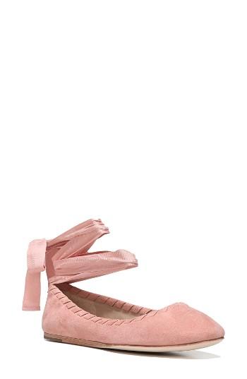 Women's Via Spiga Baylie Tie Ballet Flat .5 M - Pink
