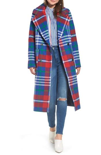 Women's Tommy Jeans Long Plaid Coat - Red