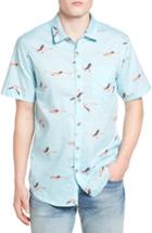 Men's Billabong Vacay Print Woven Shirt, Size - Blue