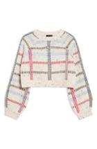 Women's Topshop Check Pattern Sweater Us (fits Like 0) - Ivory