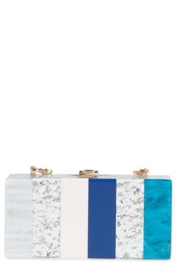 Milly Stripe Box Clutch - Metallic