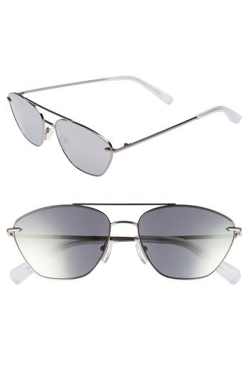 Women's Elizabeth And James Johnson 56mm Navigator Sunglasses - Black/ Silver