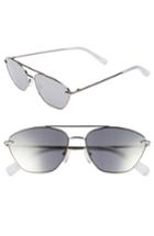 Women's Elizabeth And James Johnson 56mm Navigator Sunglasses - Black/ Silver