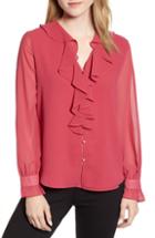 Women's Karl Lagerfeld Paris Ruffle Front Blouse - Pink