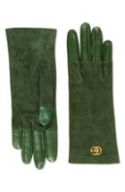 Women's Gucci Viola Suede & Leather Gloves .5 - Green