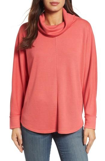 Women's Caslon Cowl Neck Pullover - Coral