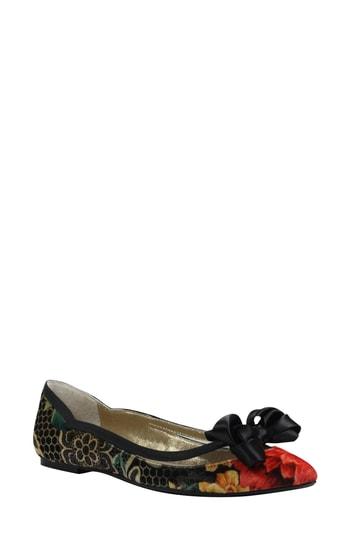 Women's J. Renee Allitson Bow Flat .5 M - Black