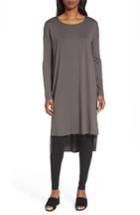 Women's Eileen Fisher High/low Jersey Shift Dress, Size - Brown