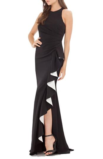 Women's Carmen Marc Valvo Couture Infusion Ruffle Gown