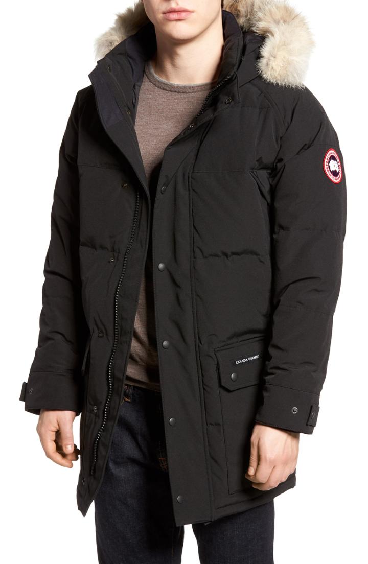Men's Canada Goose Emory Slim Fit Genuine Coyote Fur Trim Parka - Black