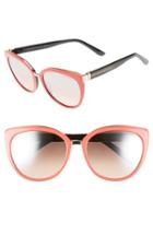 Women's Jimmy Choo 'danas' 56mm Cat Eye Sunglasses - Coral/ Black