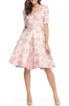 Women's Gal Meets Glam Collection Adair Pink Passion Rose Jacquard Fit & Flare Dress - Pink