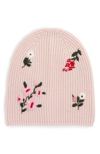 Women's Kate Spade New York In Bloom Merino Wool Knit Beanie - Pink