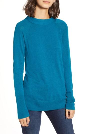Women's Halogen Tie Neck Sweater - Blue/green