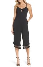 Women's Adelyn Rae Sandy Tassel Hem Crop Jumpsuit - Black