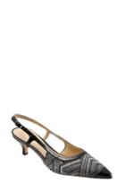 Women's Trotters 'kimberly' Woven Leather Slingback Pump M - Black