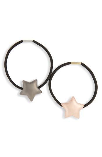 Cara 2-pack Metal Star Ponytail Holders, Size - Pink