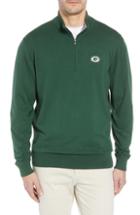 Men's Cutter & Buck Green Bay Packers - Lakemont Regular Fit Quarter Zip Sweater, Size - Green