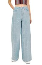 Women's Topshop Mermaid Wide Leg Jeans, Size 26w X 30l (fits Like 25-26w) - Metallic