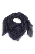 Men's Alexander Mcqueen Skull Print Modal & Silk Scarf, Size None - Blue