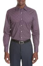 Men's Canali Classic Fit Floral Dress Shirt - Red