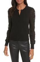 Women's Rebecca Taylor Lace Mix Cardigan - Black