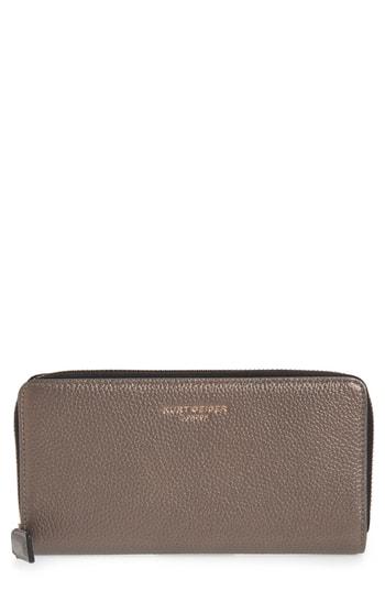 Women's Kurt Geiger London Zip Around Leather Wallet - Metallic