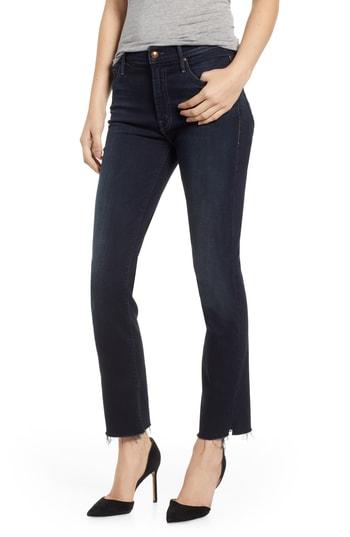 Women's Mother The Rascal Raw Hem High Waist Ankle Snippet Jeans - Blue