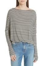 Women's Vince Stripe Drop Shoulder Top - Black