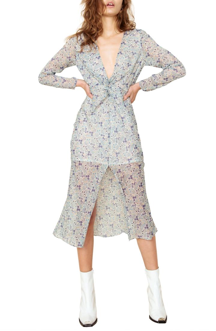 Women's The East Order Serena Floral Print Midi Dress - Blue