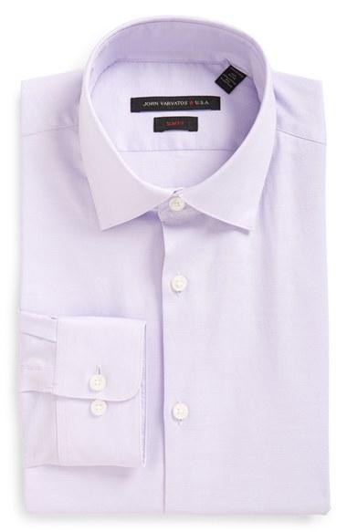 Men's John Varvatos Star Usa Soho Slim Fit Stretch Solid Dress Shirt .5 R - Purple