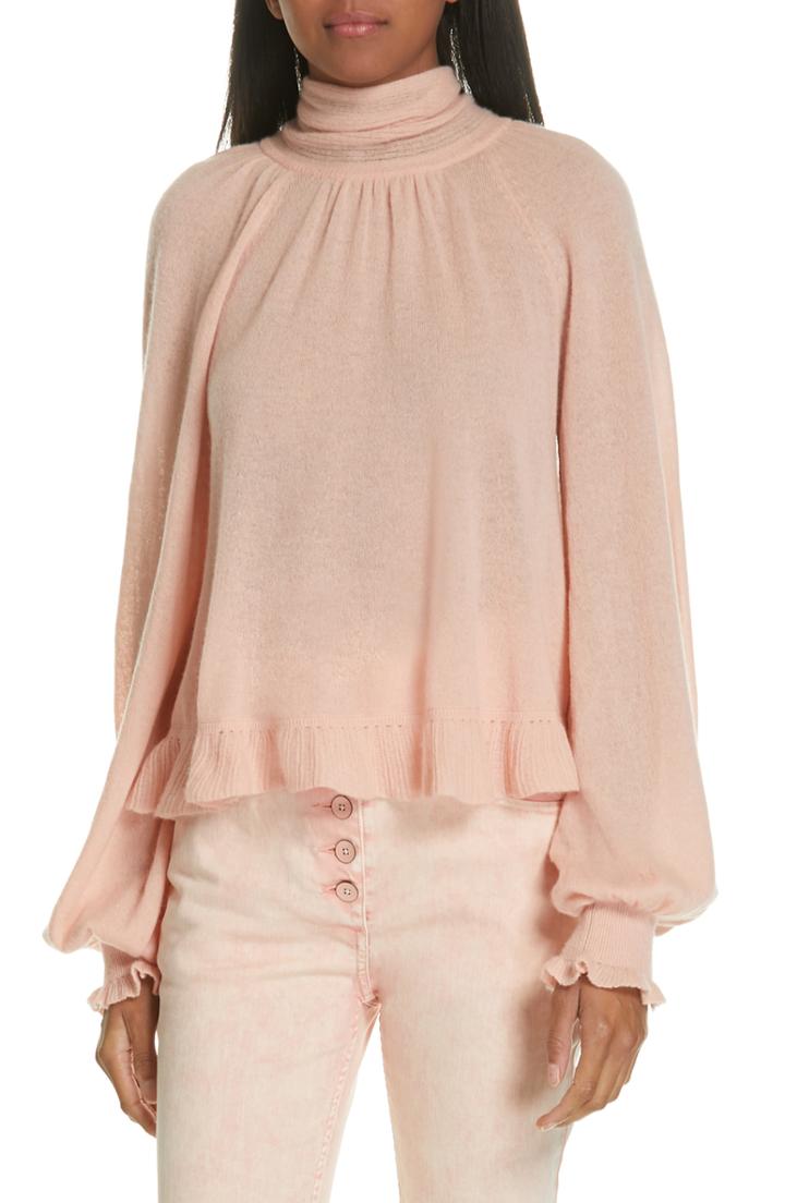 Women's Ulla Johnson Clover Tie Back Cashmere Blend Sweater - Pink