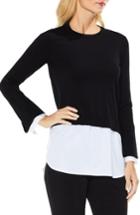 Women's Vince Camuto Layered Look Sweater, Size - Black