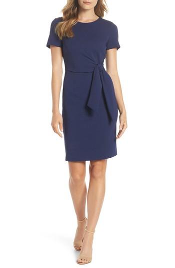 Women's Dorothy Perkins Tie Front Sheath Dress Us / 12 Uk - Blue