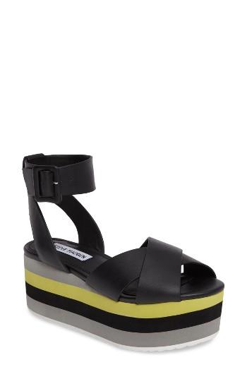 Women's Steve Madden Macer Cuffed Platform Sandal M - Black