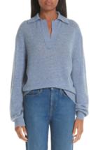 Women's Khaite Jo Cashmere Polo Sweater - Blue