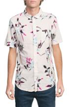 Men's Rvca Moonflower Woven Shirt - Pink