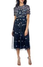 Women's Lace & Beads Baby Sequin Midi Dress - Blue