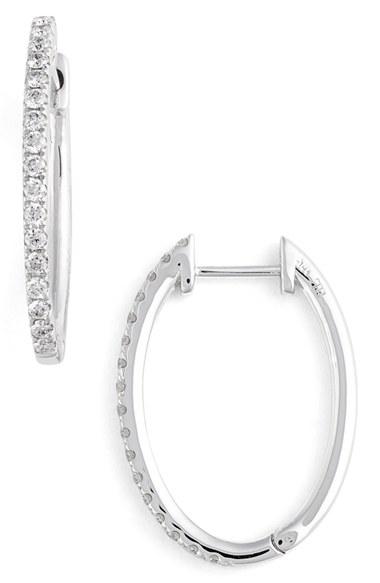Women's Bony Levy Oval Hoop Diamond Earrings (nordstrom Exclusive)