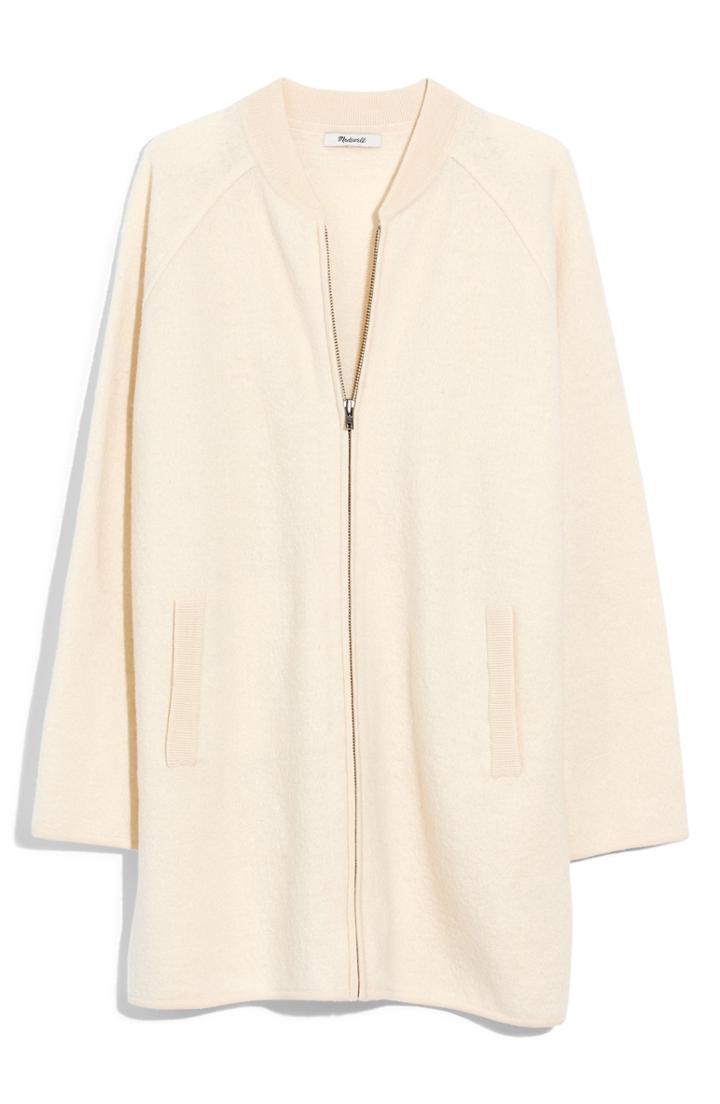 Women's Madewell Bomber Sweater Jacket, Size - Pink