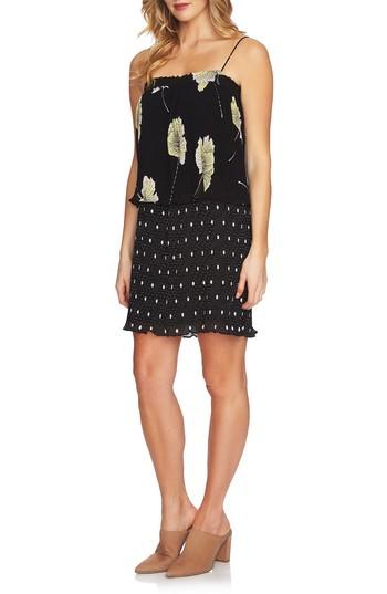 Women's 1.state Mixed Print Pleated Shift Dress - Black