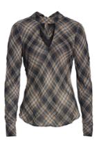 Women's Veronica Beard Wade Metallic Plaid Top - Black